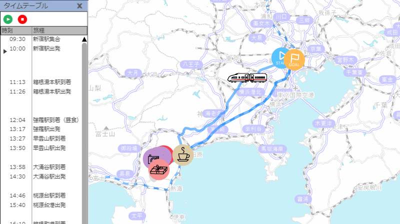 箱根日帰り旅行マップ